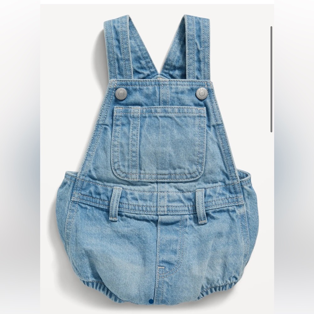 Old Navy Jean Shortall Overalls Romper Baby 6-12 months